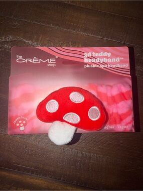 The Crème Shop Red Plushie Mushroom Headband - 3D Teddy Spa Headband